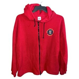 Cedar Sports Fleece Jacket Men’s Size XL Red Front Zip United States Vintage